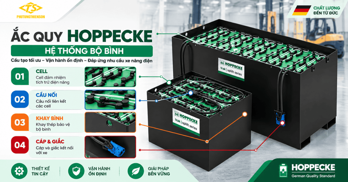 Ắc quy Hoppecke và cấu tạo bộ bình