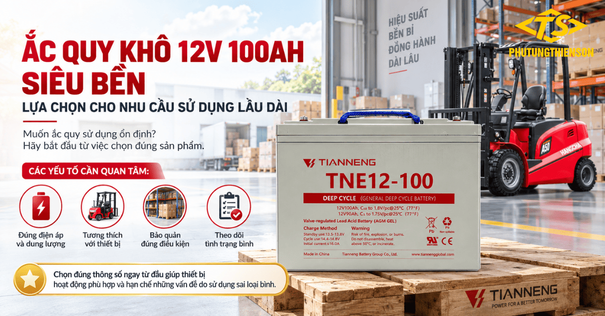 Ắc quy khô 12V 100Ah siêu bền (1)