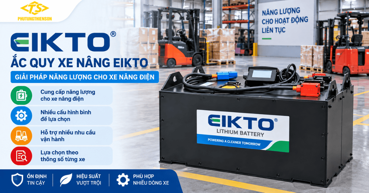 Ắc quy xe nâng Eikto cho xe nâng điện
