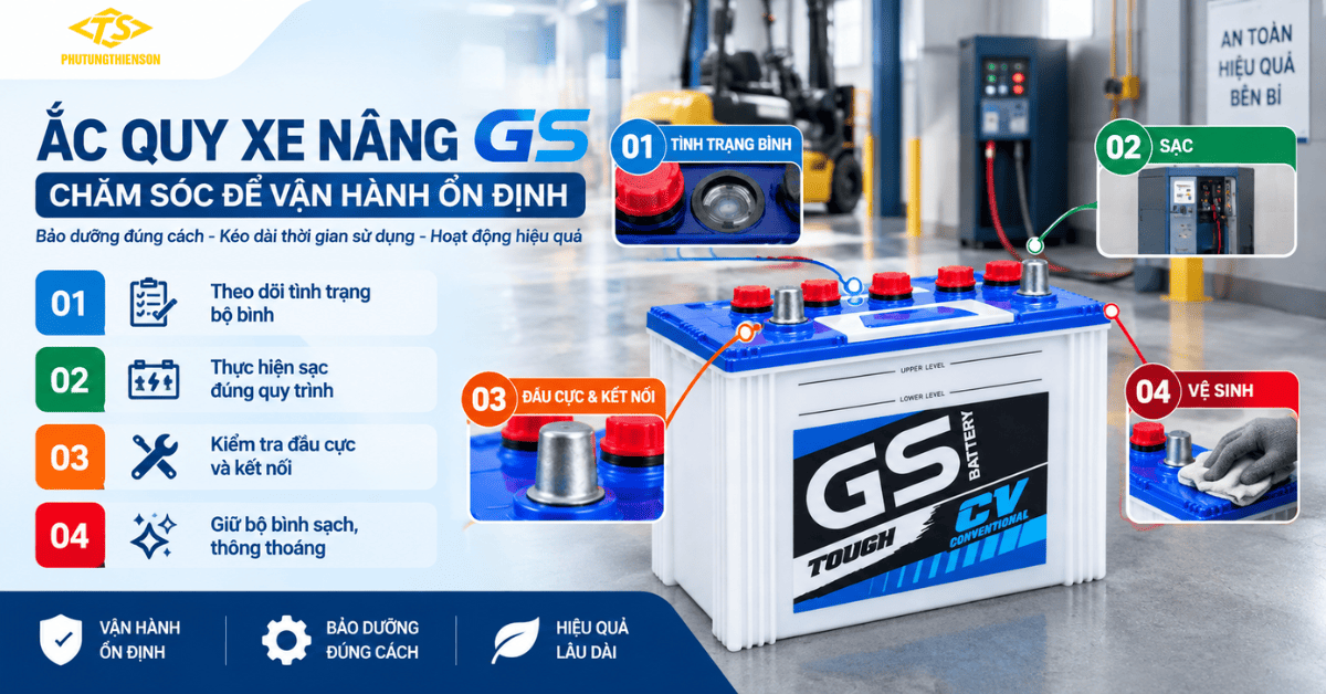 Bảo dưỡng ắc quy xe nâng GS