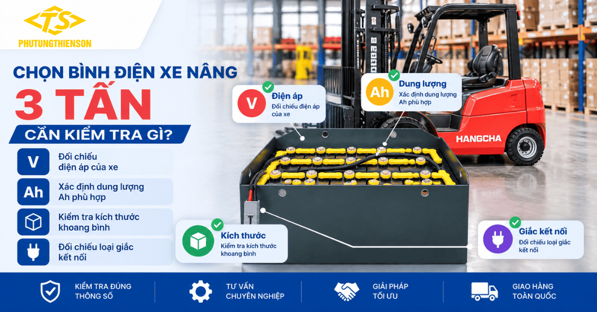 Cấu tạo bình điện xe nâng 3 tấn axit chì công nghiệp