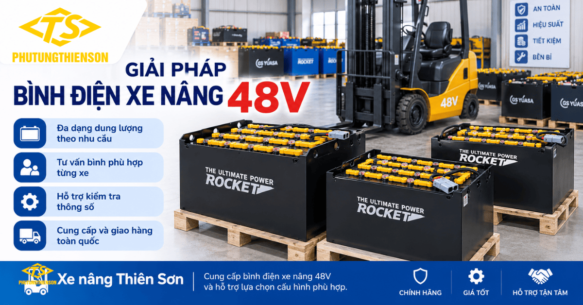 Bình điện xe nâng 48V chất lượng giao hàng toàn quốc
