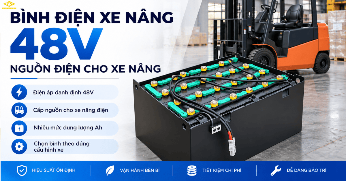 Bình điện xe nâng 48V dùng cho xe nâng điện