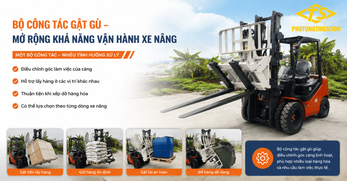 Bộ công tác gật gù xe nâng cho nhiều loại hàng hóa
