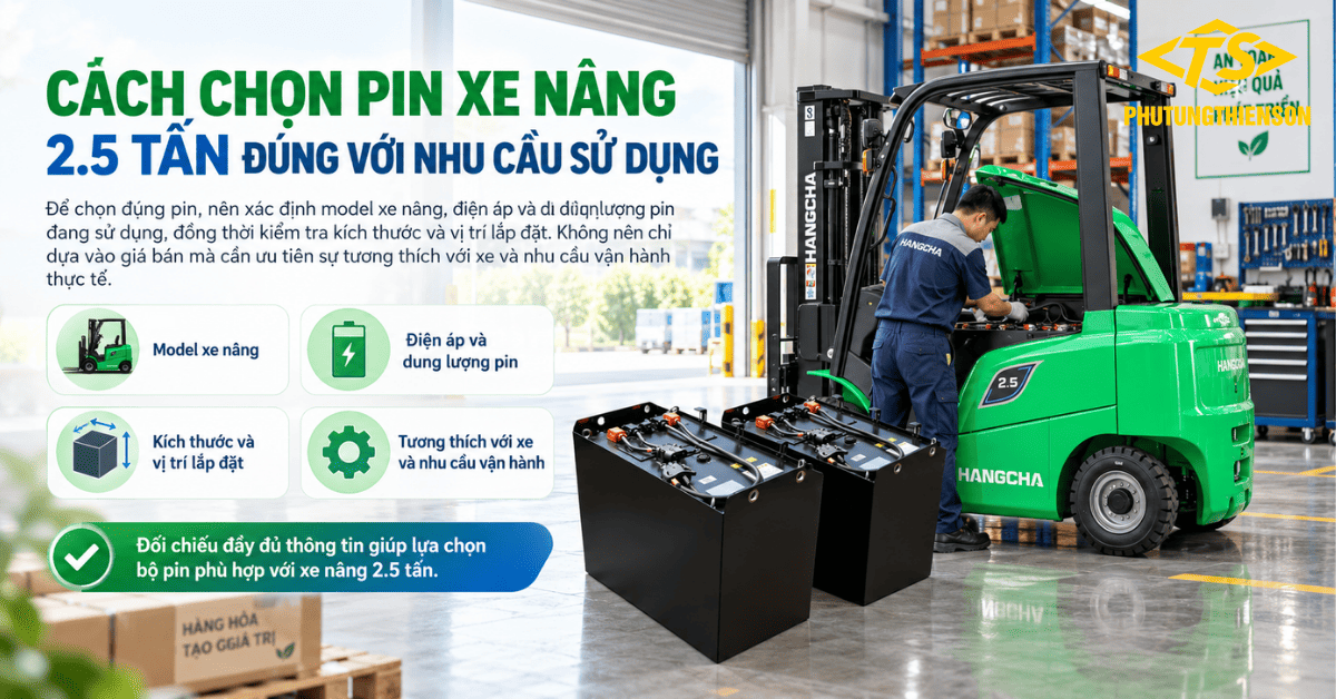 Cách chọn Pin xe nâng 2.5 tấn phù hợp