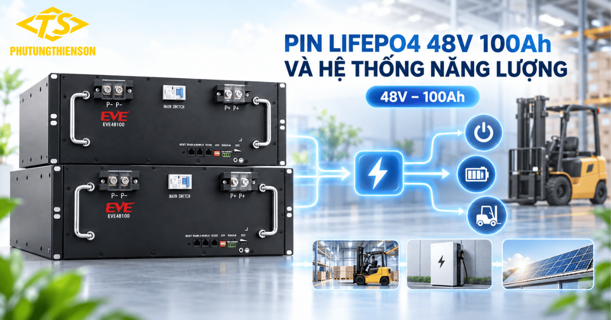 Mặt cắt minh họa Pin LiFePo4 48V 100Ah