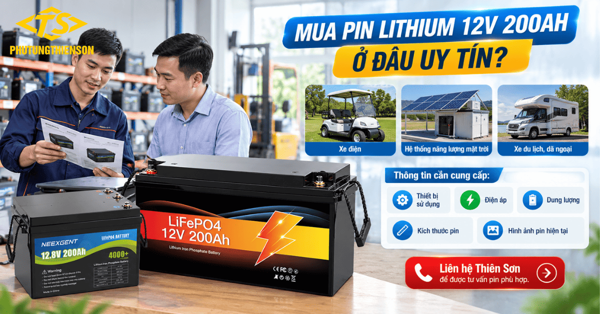 Mua Pin lithium 12v 200ah ở đâu uy tín
