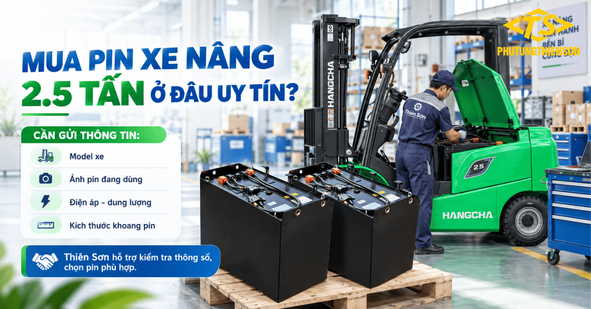 Mua Pin xe nâng 2.5 tấn ở đâu uy tín
