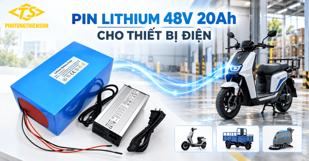 Pin lithium 48V 20Ah trong thiết bị điện