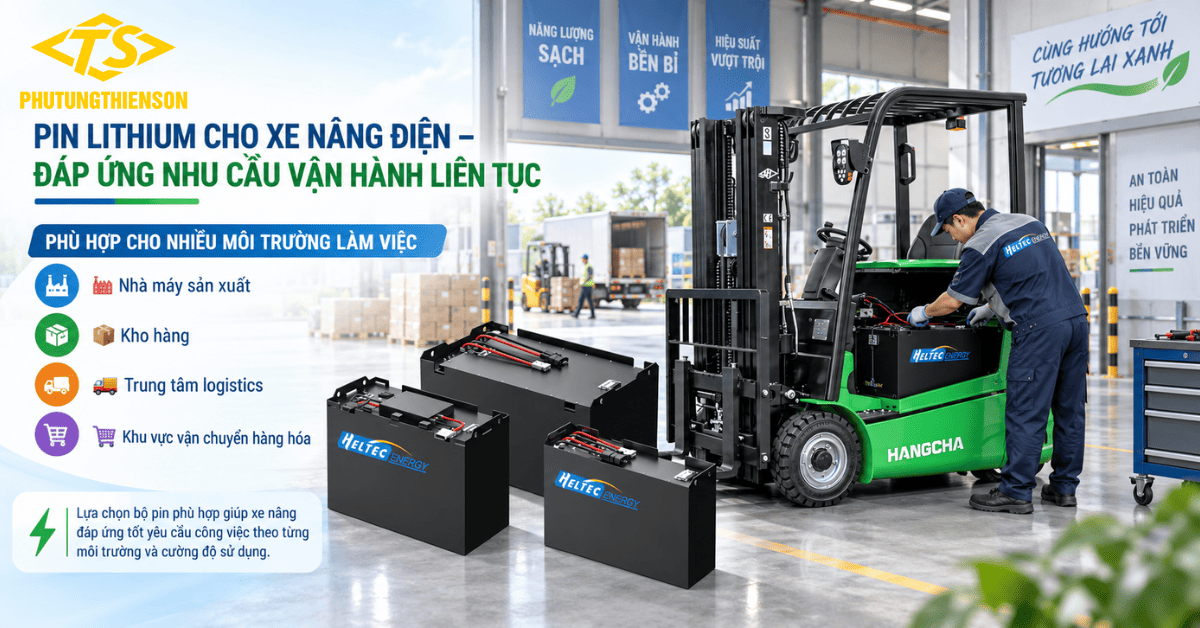 Pin lithium cho xe nâng điện hoạt động ổn định