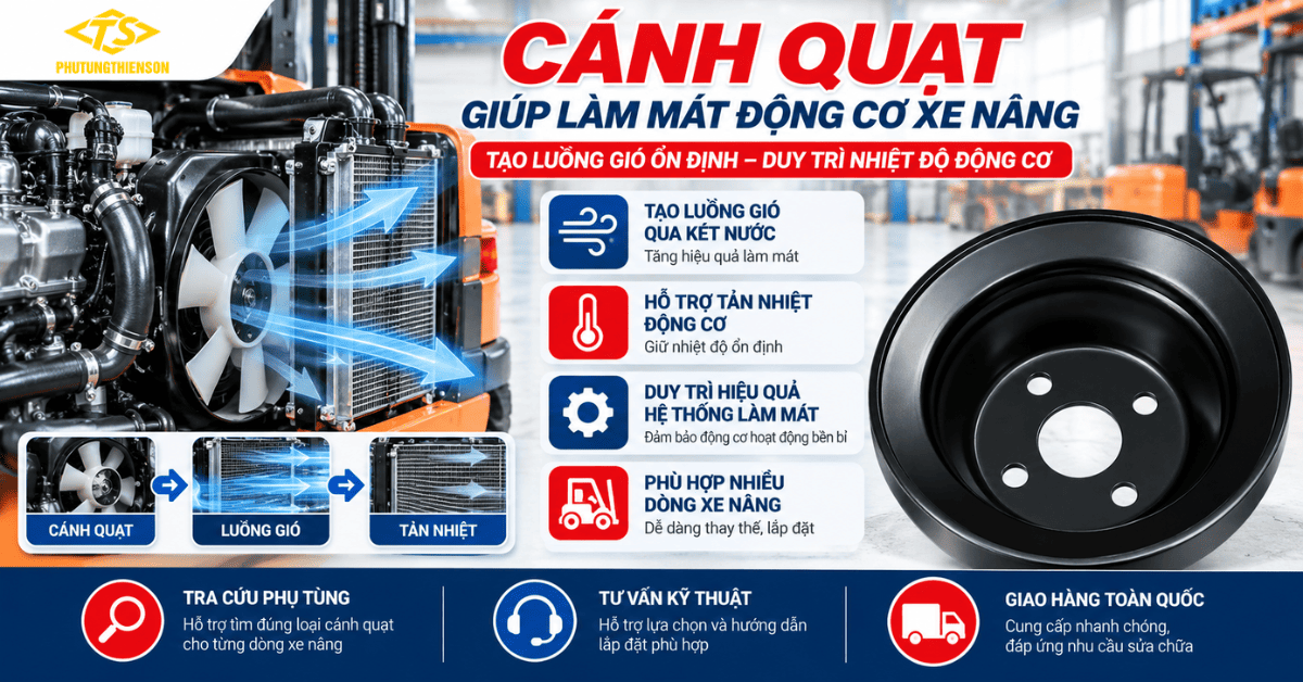 Cánh quạt hỗ trợ làm mát động cơ xe nâng