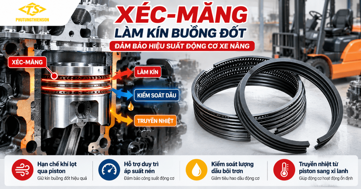 Xéc-măng xe nâng và chức năng làm kín xi lanh