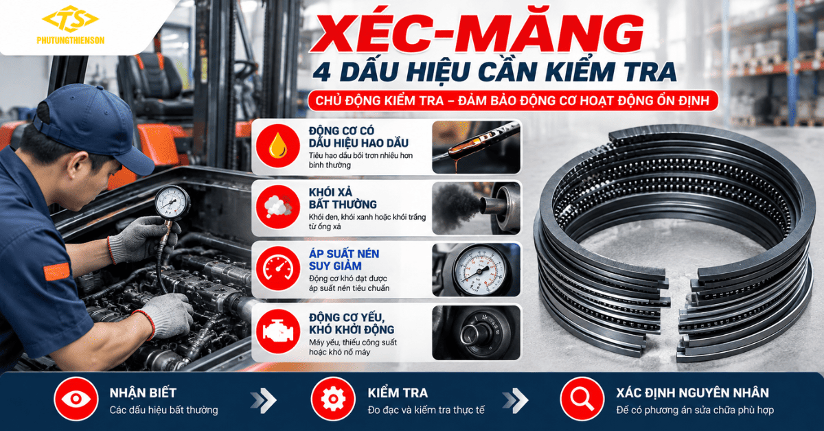 Xéc-măng xe nâng và dấu hiệu cần kiểm tra